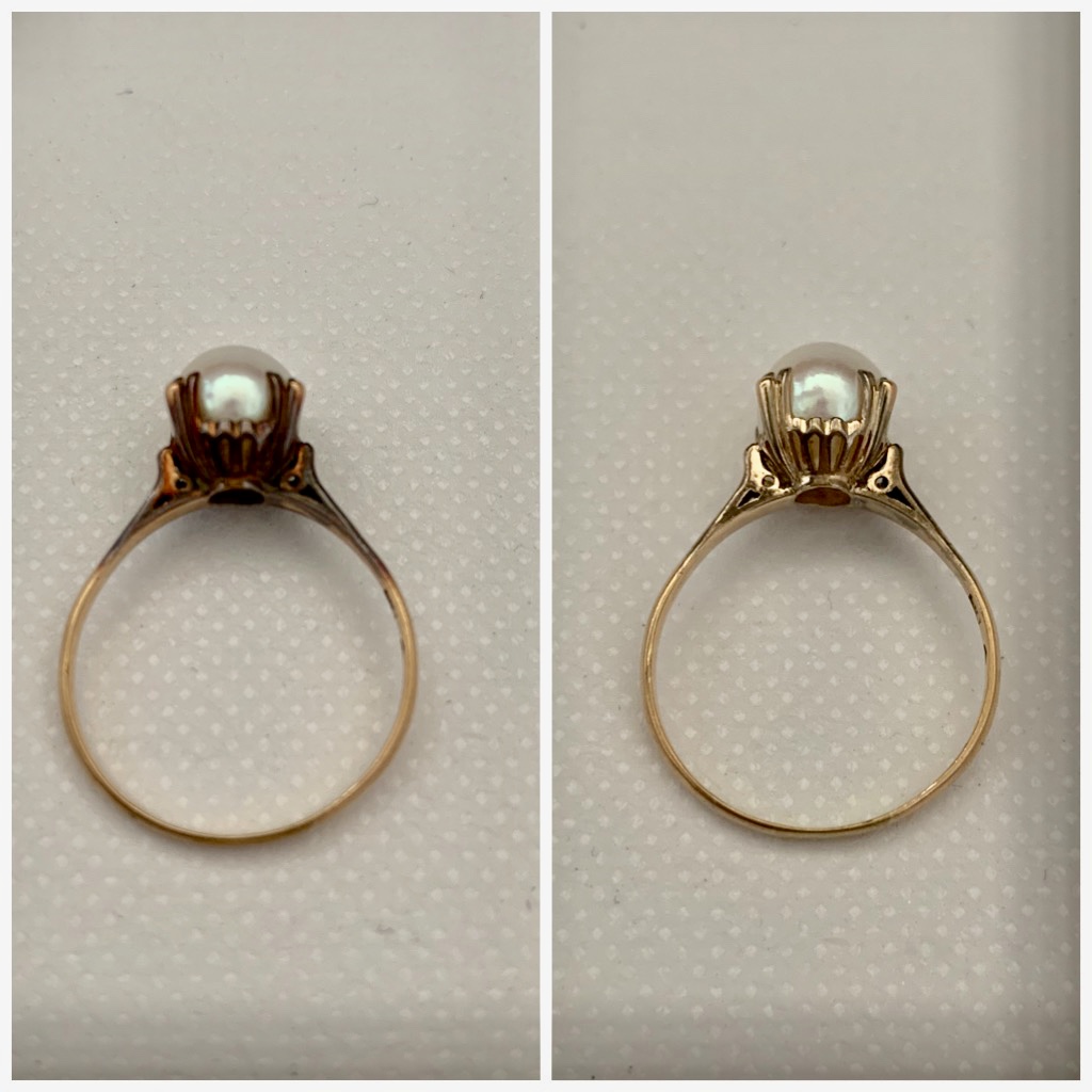 リングの洗浄前と洗浄後