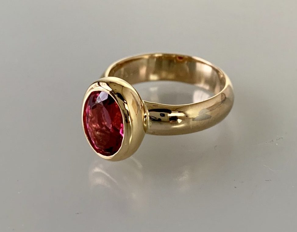 【限定セール！】 オーバルカット ピンクトルマリン 結婚指輪をリモデル - fujiko.com アクセサリー