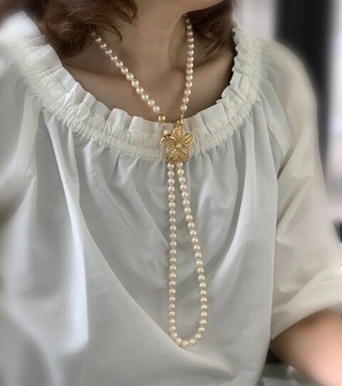 パールネックレスロング８０cm