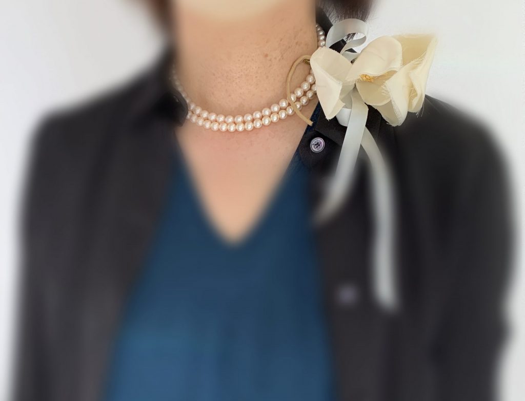 パールネックレス２連コーディネイト例