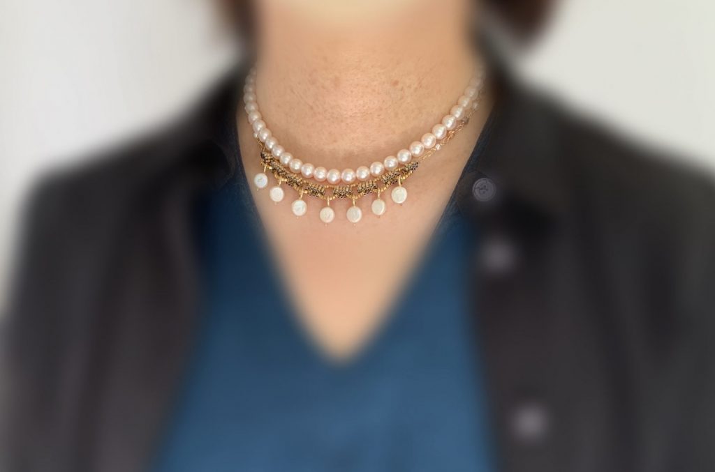 パールネックレス２連コーディネイト例
